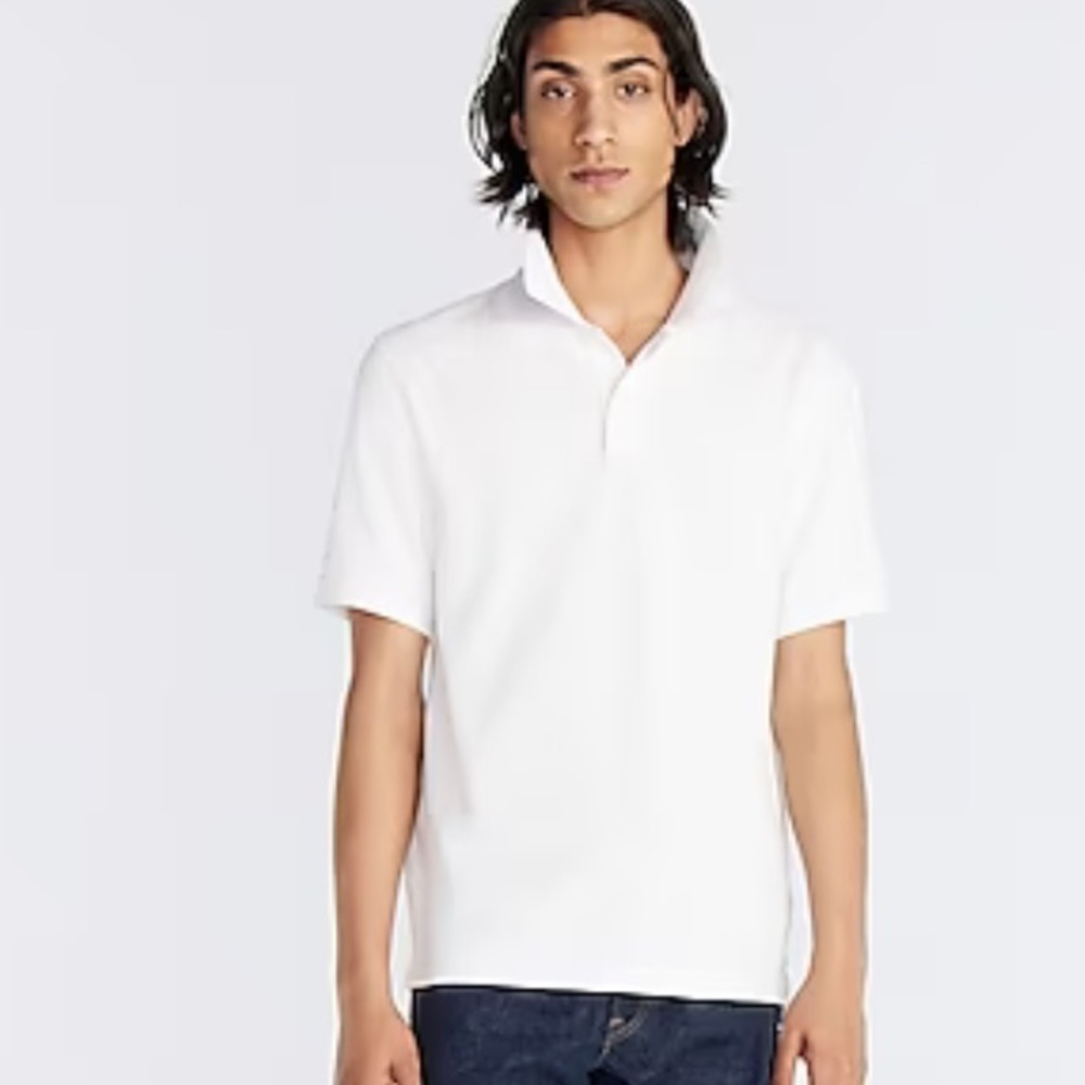 J crew classic pique polo shirt white mens